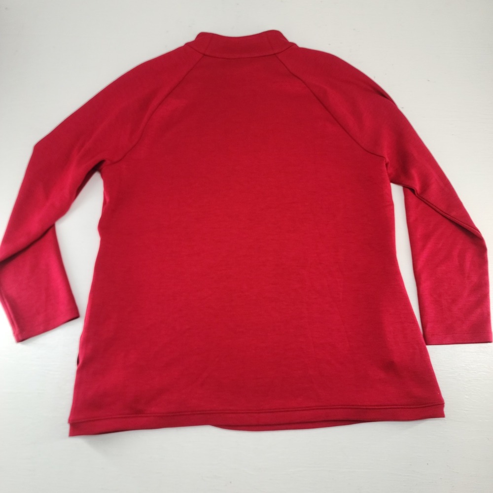Chico's Size 2 L/12 | Red Mock Neck Long Sleeve Top Pullover Womens - Picture 5 of 6